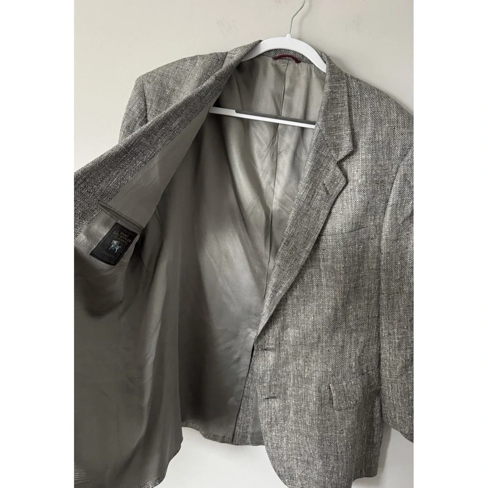 VTG Hart Schaffner Marx Men's 46R Pure Silk Tweed Jacket Blazer‎ Old Money USA